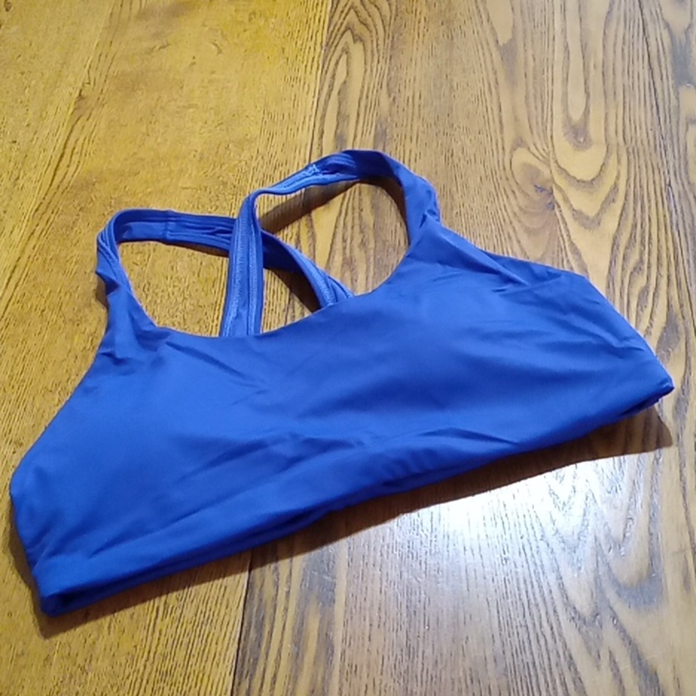 Andie cobalt swim bikini top in vibrant blue